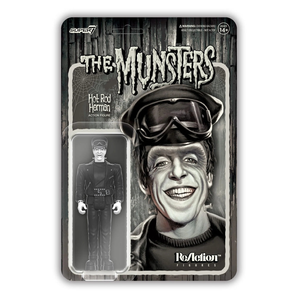 Munsters ReAction Figures Wave 3 Hot Rod Herman (Grayscale)