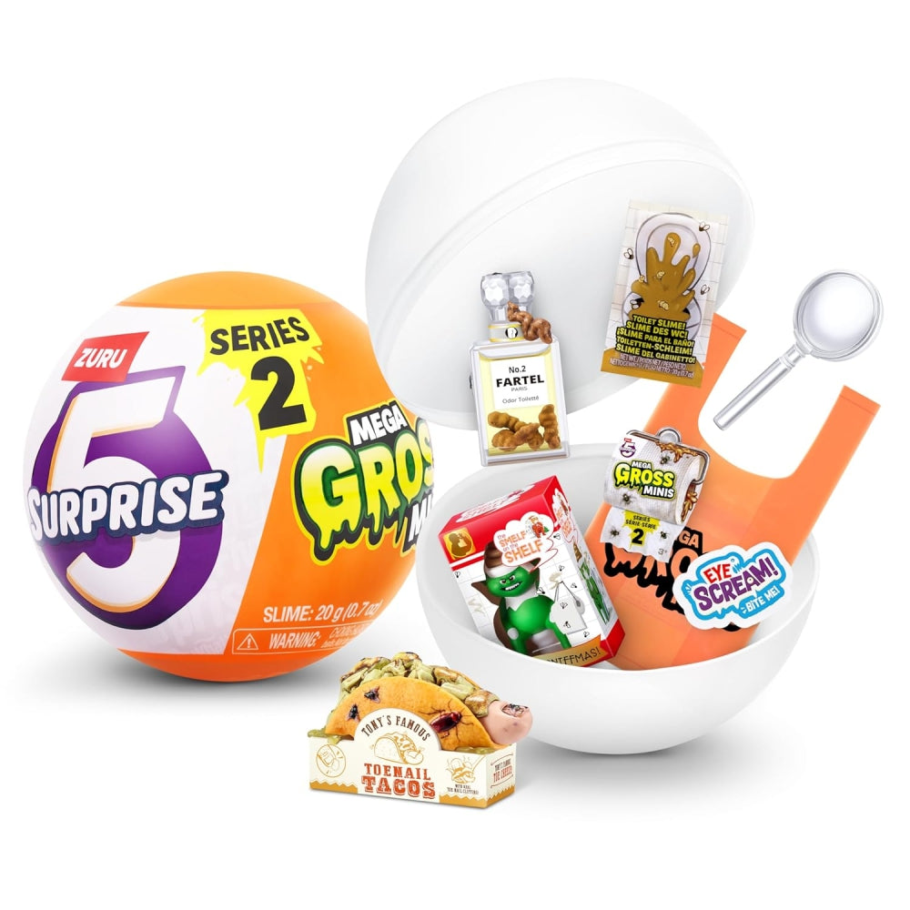 ZURU 5 Surprise Mega Gross Minis Series 2 – Mystery Collectible Capsule with Mini Parody Toys, Slime & Surprises