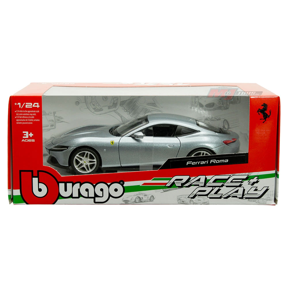 Bburago 1:24 Ferrari Roma (Silver) – Race and Play