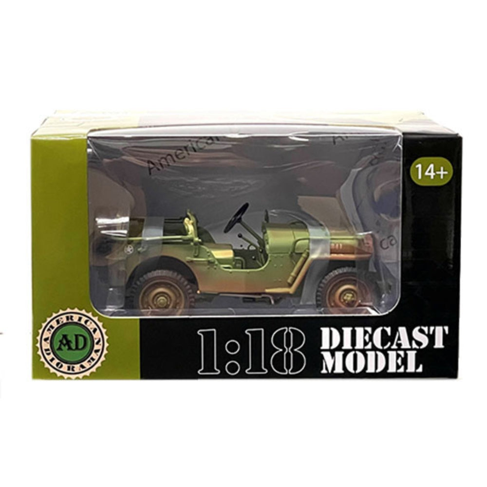 American Diorama 1:18 1/4 Ton Military Police Jeep Green Weathered