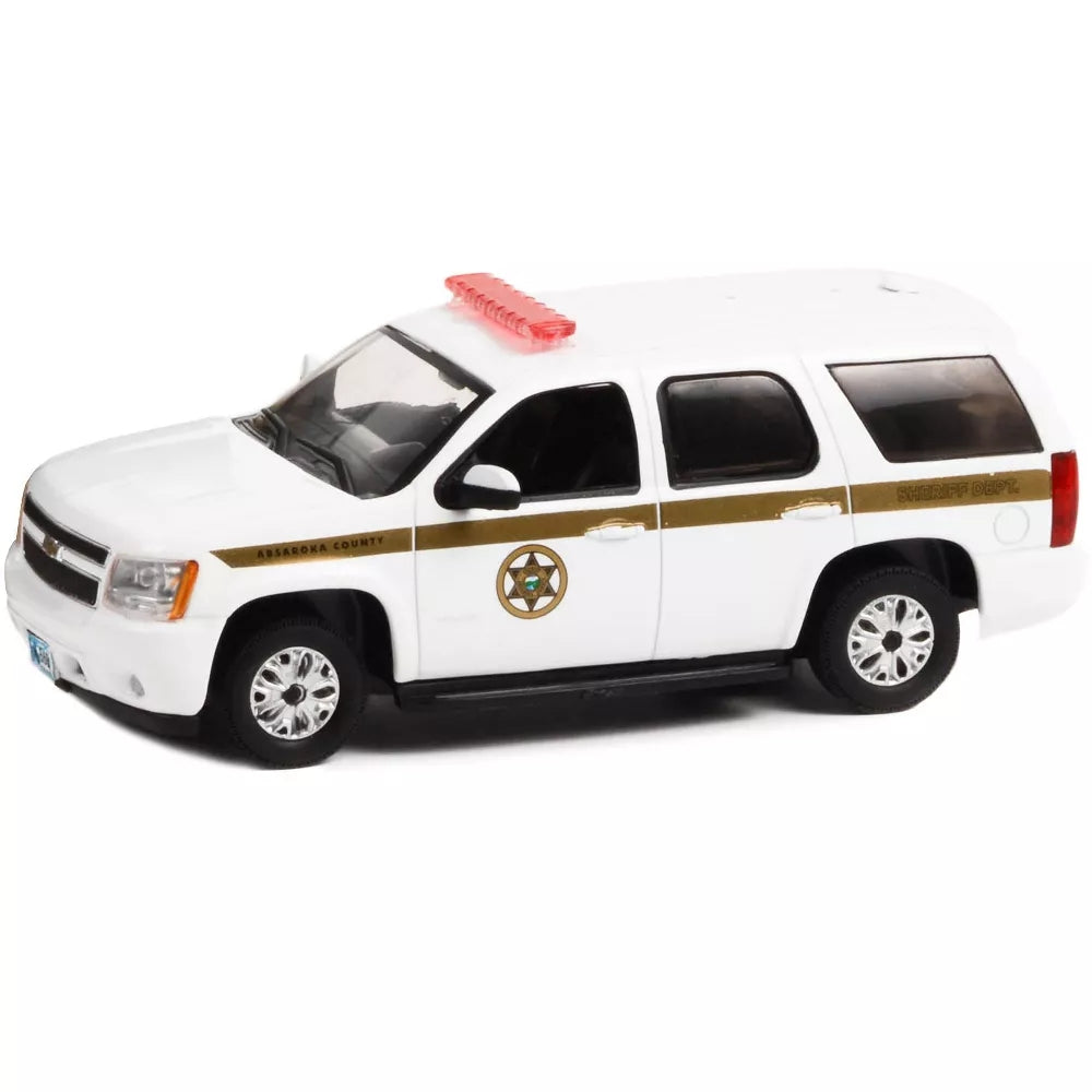 Greenlight 2010 Chevrolet Tahoe White with Gold Stripes "Absaroka County Sheriff's Department" 1/43 Diecast Model Car
