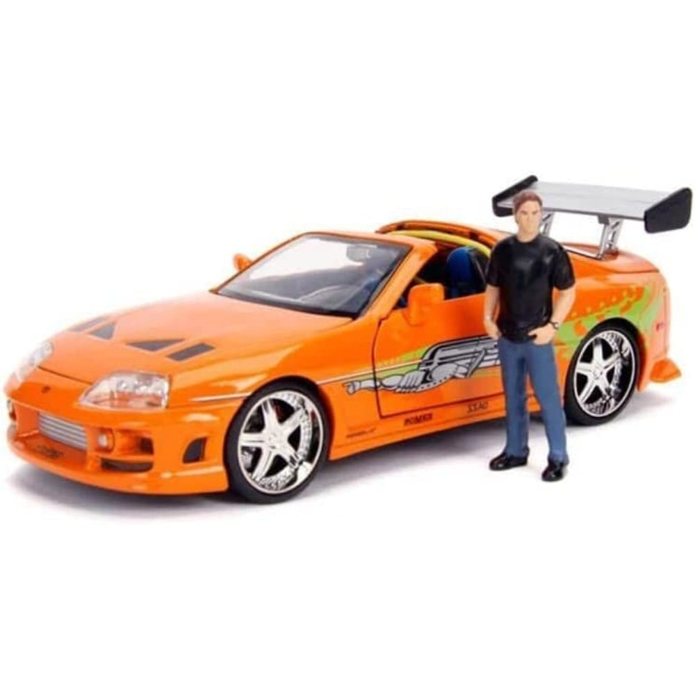Jada Toys Fast & Furious Brian & Toyota Supra, 1:24 Scale Build n' Collect Die-Cast Model Kit with 2.75" Die-Cast Figure