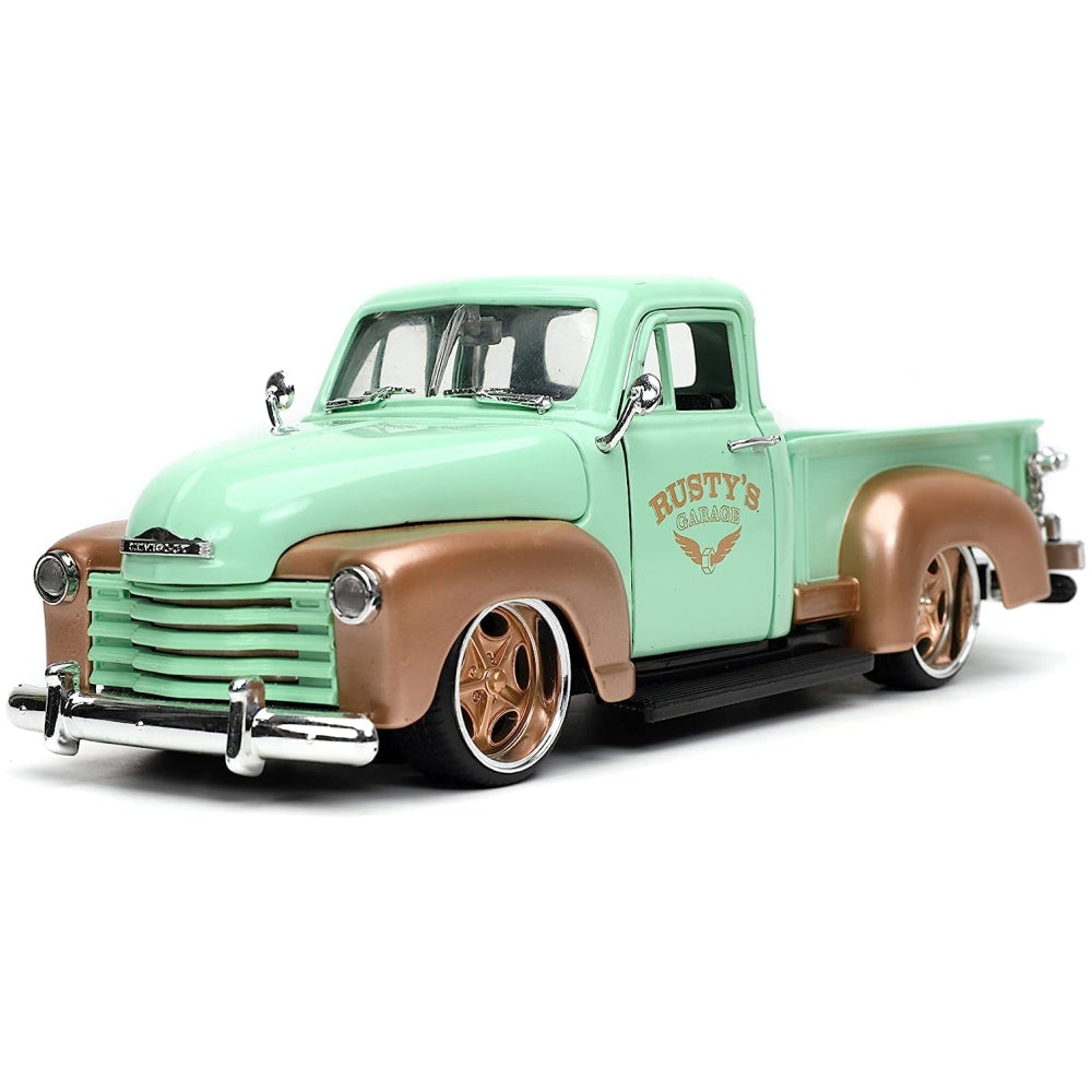 Just Trucks 1:24 1953 Chevy Pickup Rusty's Garage Die-Cast Car & Tire Rack
