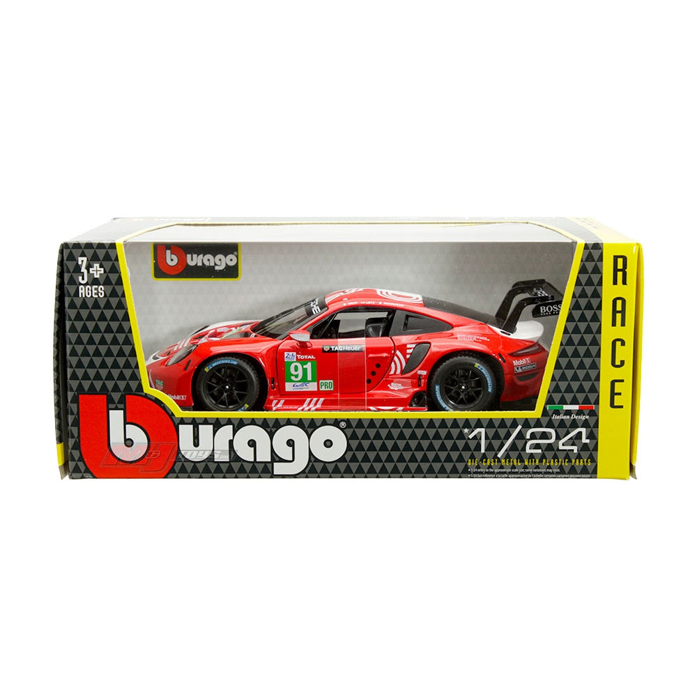 Bburago 1:24 Porsche 911 RSR LM 2020 (Red and White Two-tone) – Race Series