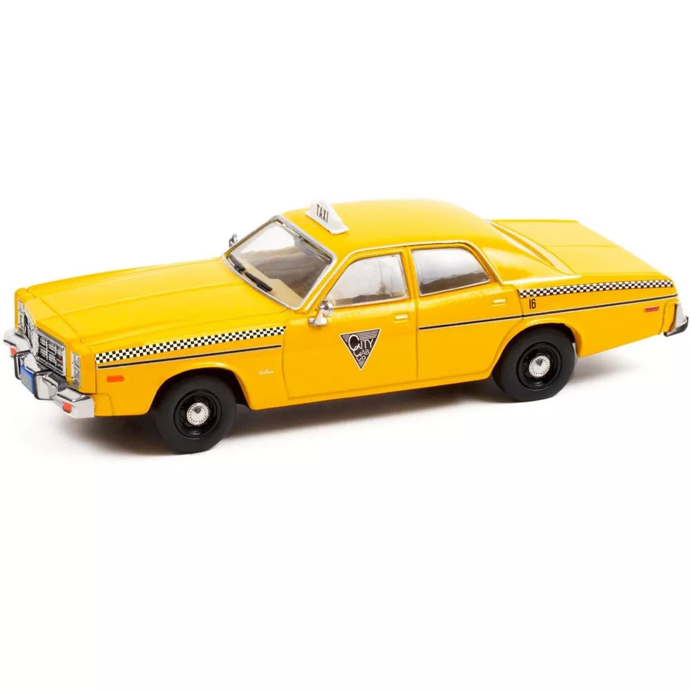 Greenlight 1978 Dodge Monaco Taxi "City Cab Co." Yellow "Rocky III" (1982) Movie 1/43 Diecast Model Car
