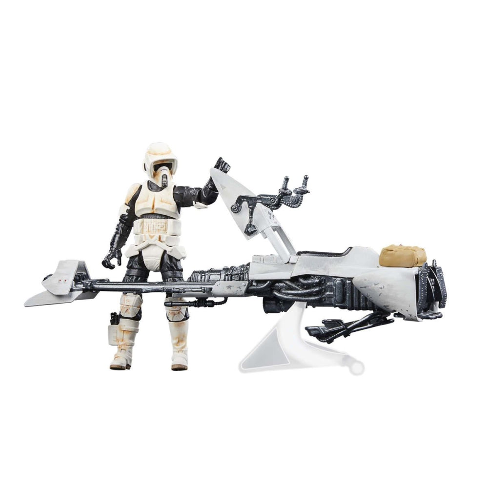 Star Wars The Vintage Collection Speeder Bike Vehicle with 3 3/4-Inch Scout Trooper and Grogu Action Figures