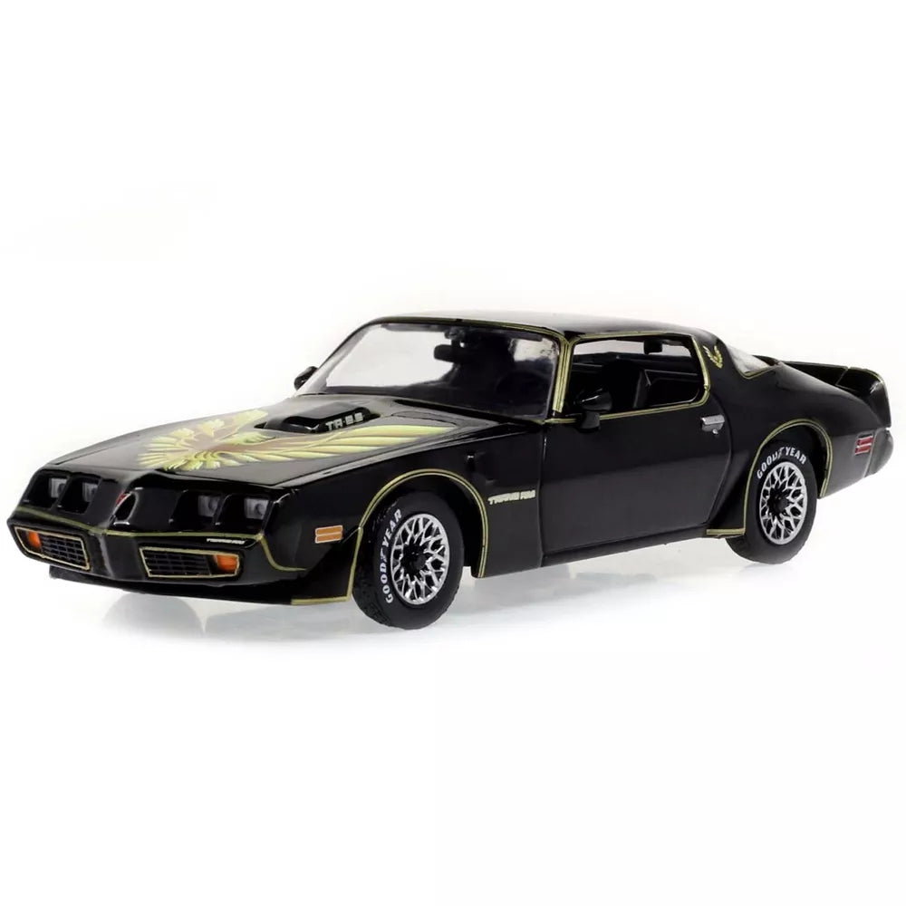 Greenlight 1979 Pontiac Firebird T/A Trans Am Black with Hood Phoenix &quot;Rocky II (1979) Movie&quot; 1/43 Diecast Model Car