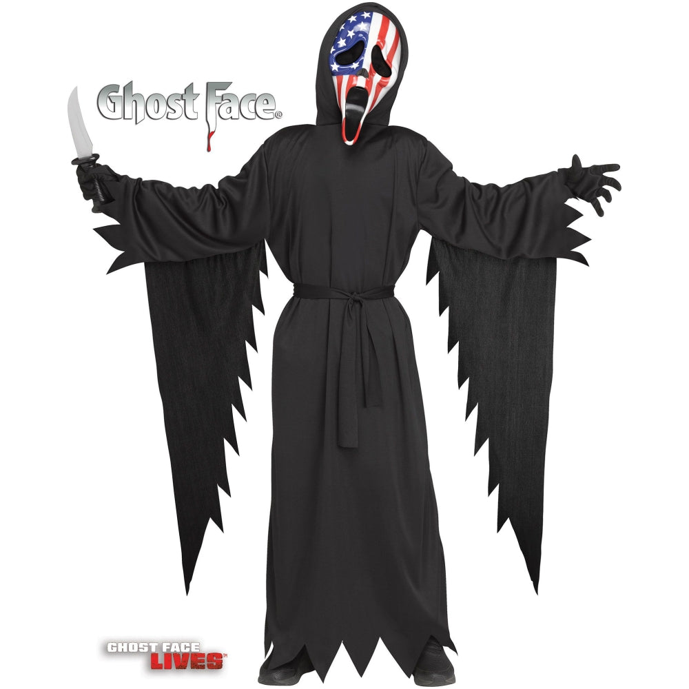 Fun World Patriotic Ghost Face Adult Costume, One Size Fits Most