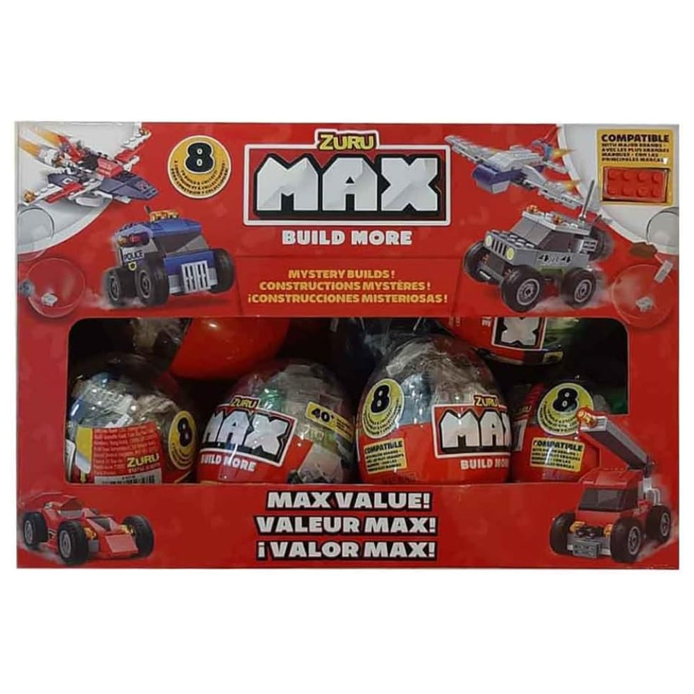 ZURU MAX Build More Mystery Egg Capsule – Surprise Building Block Set (Mystery Build, Compatible Bricks)