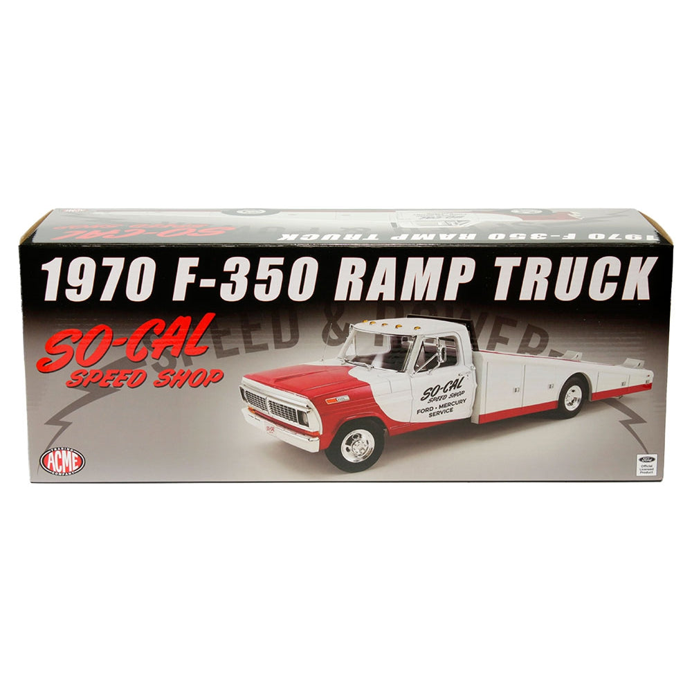 ACME 1:18 1970 F-350 Ramp Truck (White/Red) – So-Cal Speed Shop