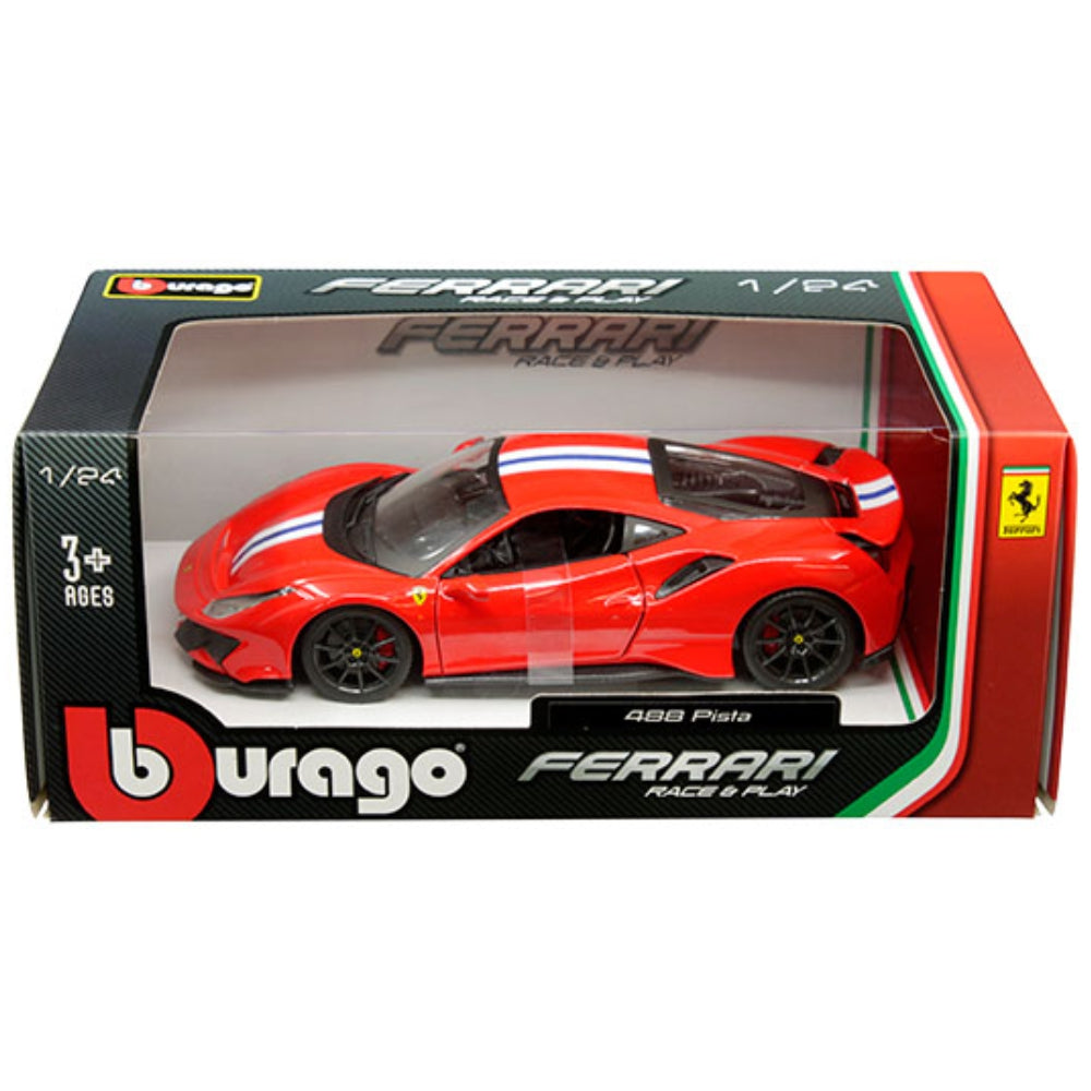 Bburago 1:24 Ferrari 188 Pista with White and Blue Stripe – Race & Play – Ferrari