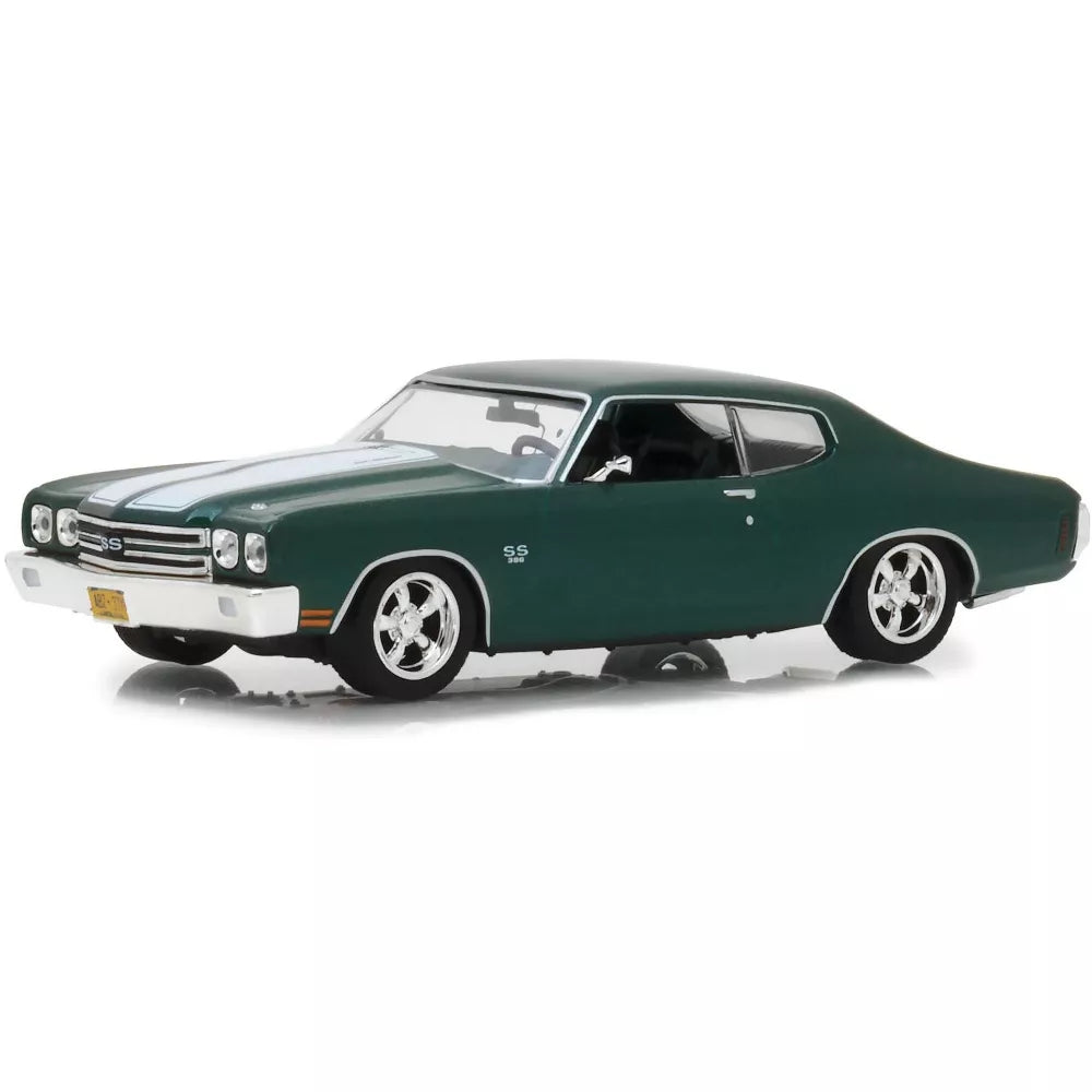 Greenlight 1970 Chevrolet Chevelle SS 396 Green with White Stripes "John Wick" (2014) Movie 1/43 Diecast Model Car