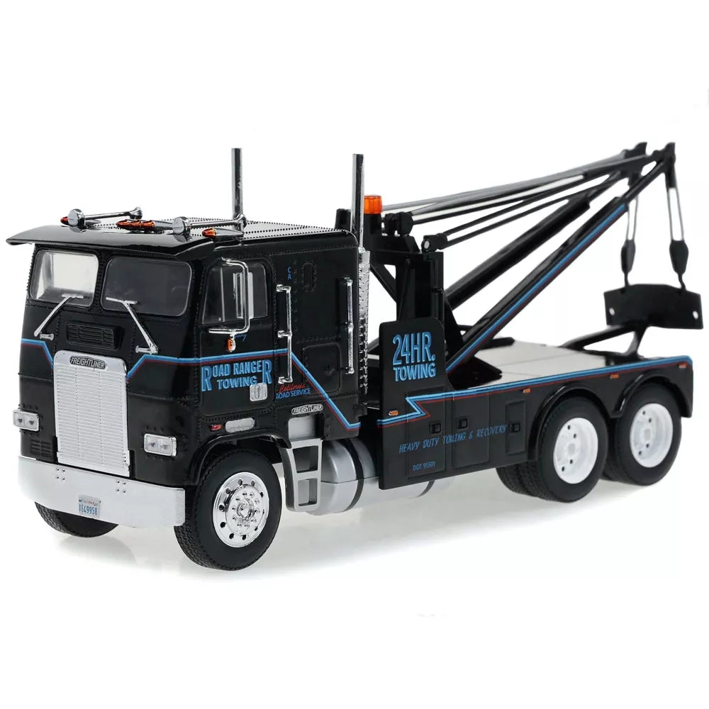 Greenlight 1984 Freightliner FLA 9664 Tow Truck Black &quot;Terminator 2: Judgment Day&quot; (1991) Movie 1/43 Diecast Model Car