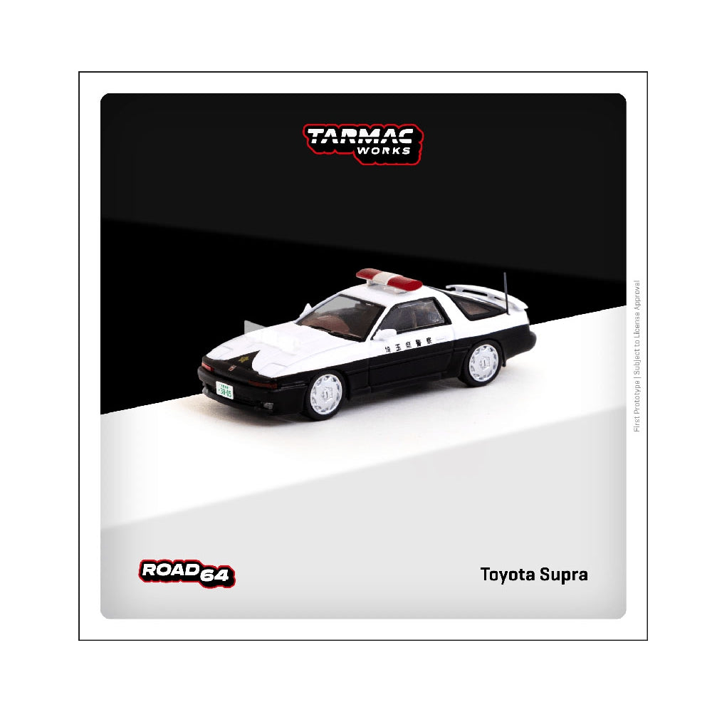 Tarmac Works 1:64 Toyota Supra Japan Police Car (Black & White)