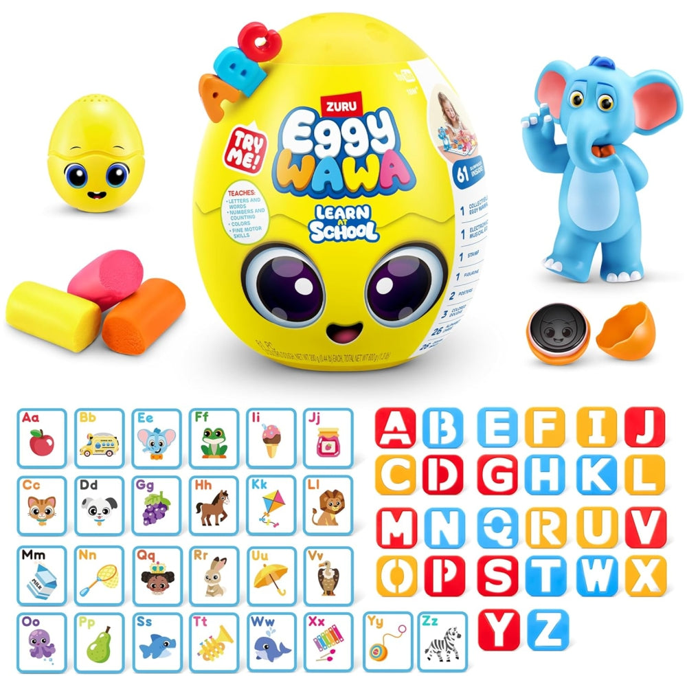 Eggy Wawa “Learn at School” Surprise Egg – Interactive Pre-K Learning Toy with Music & ABCs & 123s (Assorted)