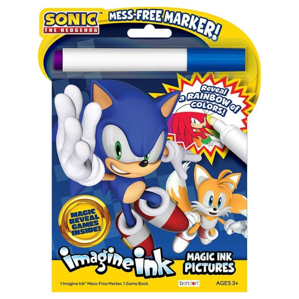 Bendon Sonic the Hedgehog Imagine Ink Coloring & Activity Book – Mess-Free Creative Fun