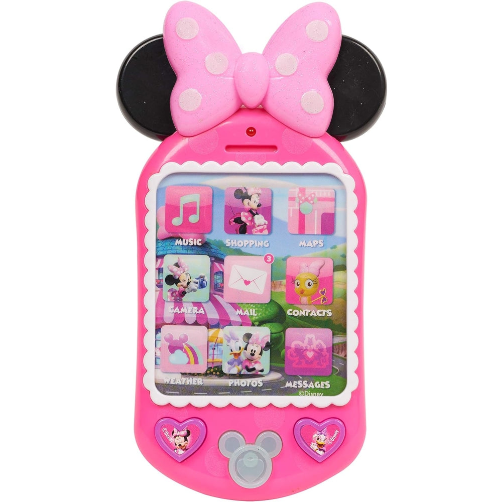 Minnie Bow-Tique Why Hello Pretend Play Cell Phone, Lights and Sounds, Kids Toys for Ages 3 and Up