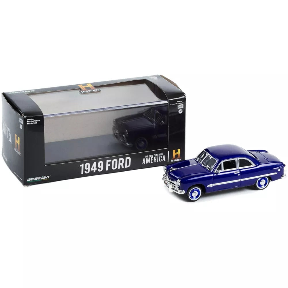 Greenlight 1949 Ford Coupe Blue Metallic &quot;The Cars That Made America&quot; (2017-Present) TV Series 1/43 Diecast Model Car
