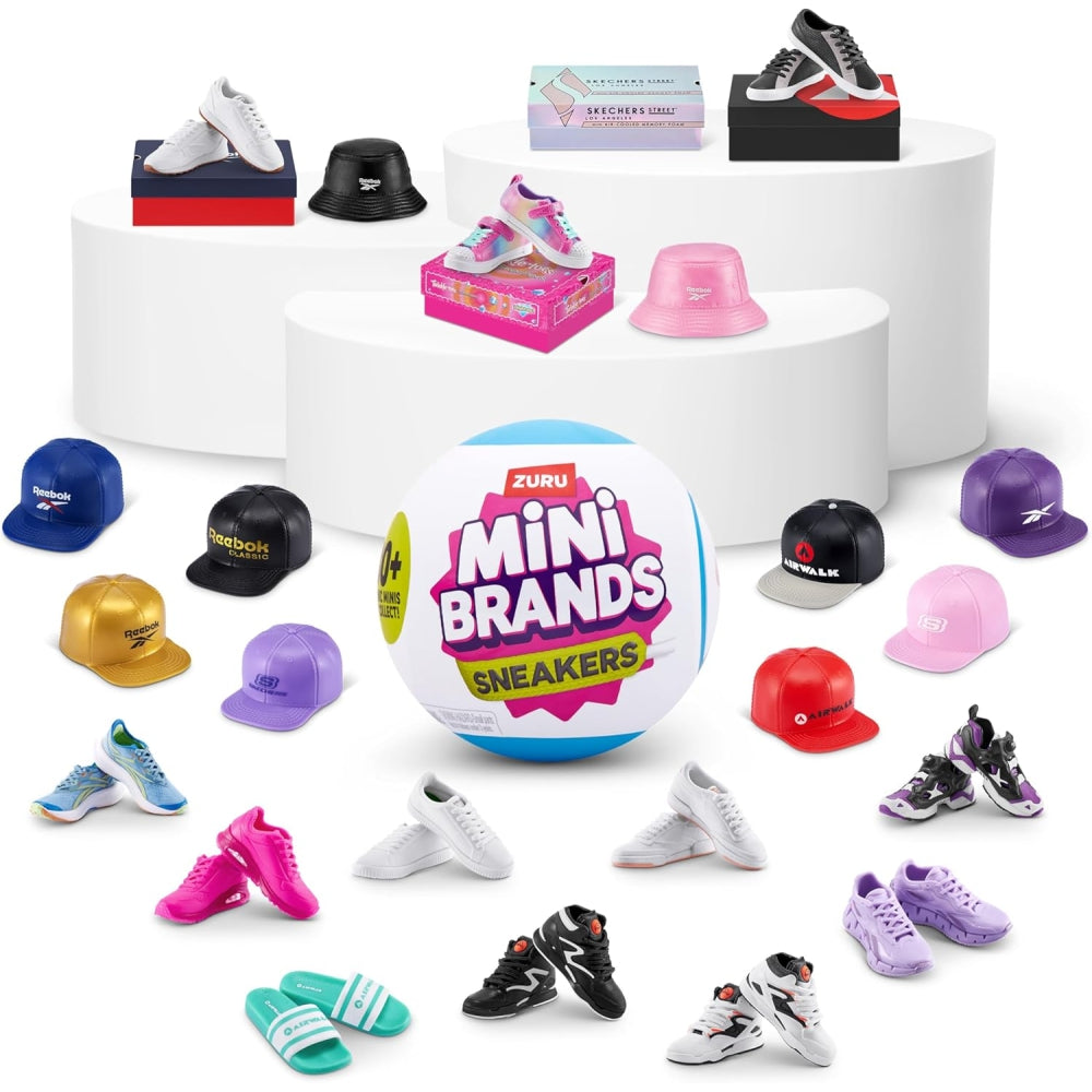 ZURU Mini Brands Sneakers Series 1 – Collectible Mystery Capsule with Mini Shoes, Accessories & Stickers (Assorted)