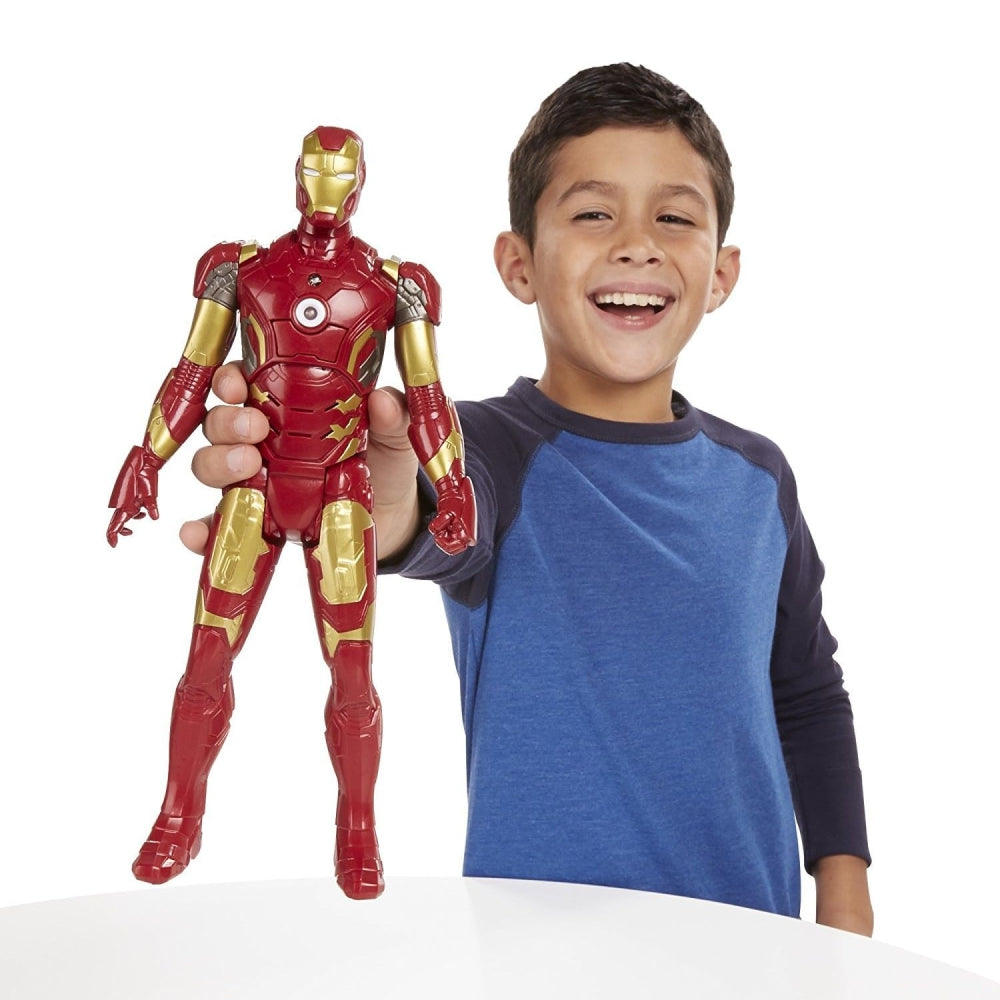 Hasbro Marvel Avengers Iron Man Electronic Action Figure — 12″ Interactive Toy with Lights & Sounds (Ages 4+)