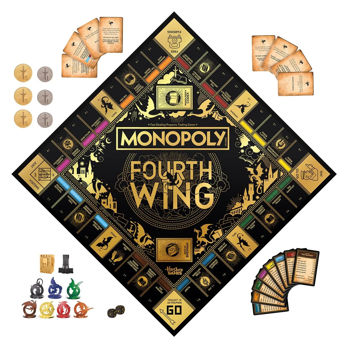 Monopoly Fourth Wing Edition Board Game for Adults & Teens, 2–6 Players