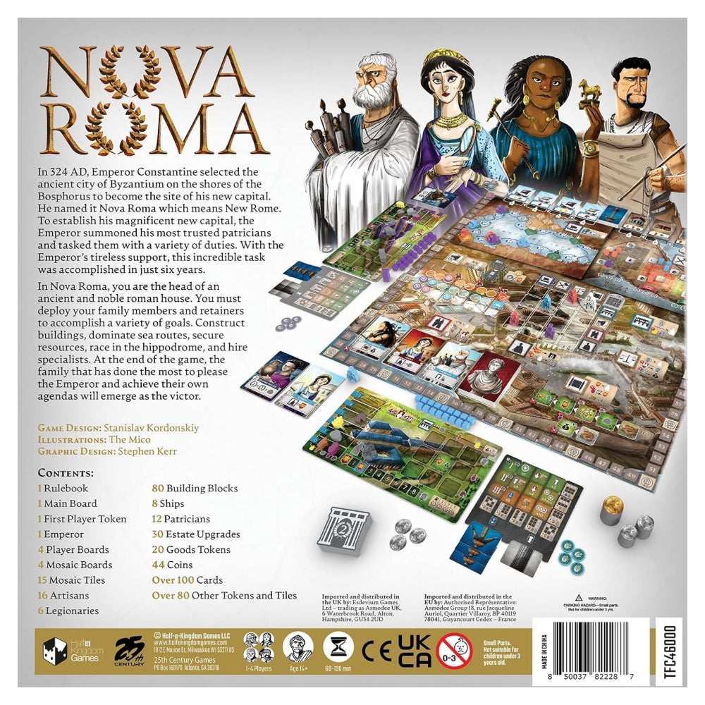 Nova Roma: Emperor Constantine Builds The New Roman Empire Board Game