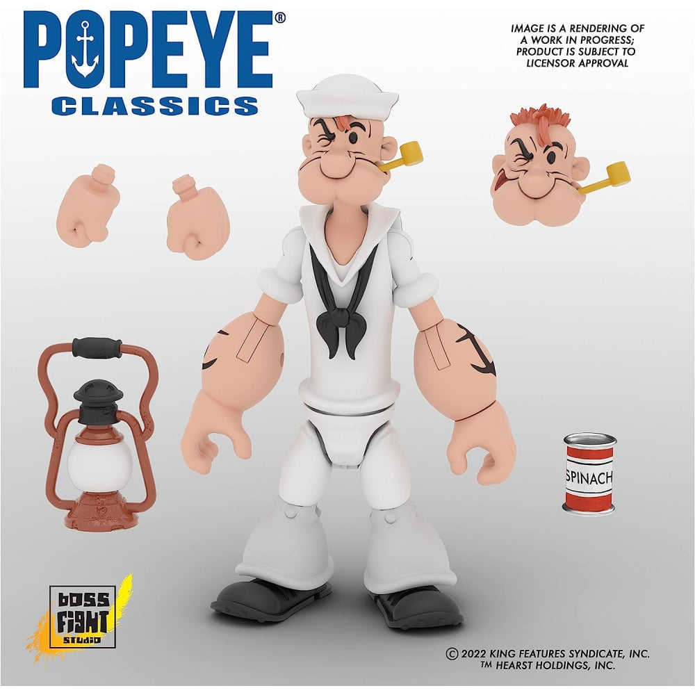 Popeye Classics Action Figure: Popeye White Sailor Suit