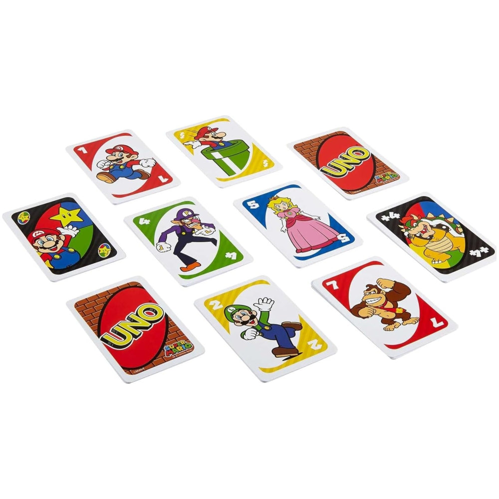 UNO Super Mario Card Game by Mattel – 112-Card Collector Deck with Mario Characters (Ages 7+)