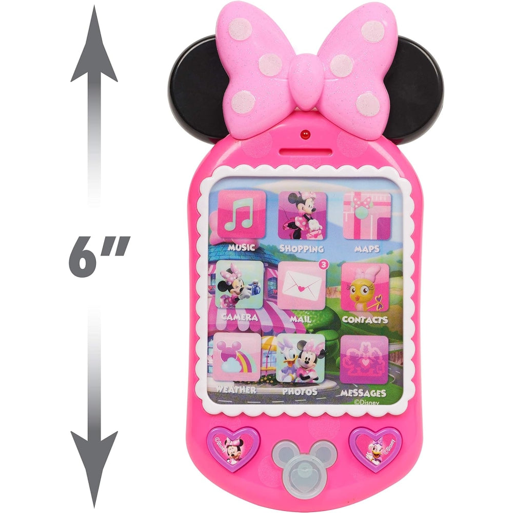 Minnie Bow-Tique Why Hello Pretend Play Cell Phone, Lights and Sounds, Kids Toys for Ages 3 and Up
