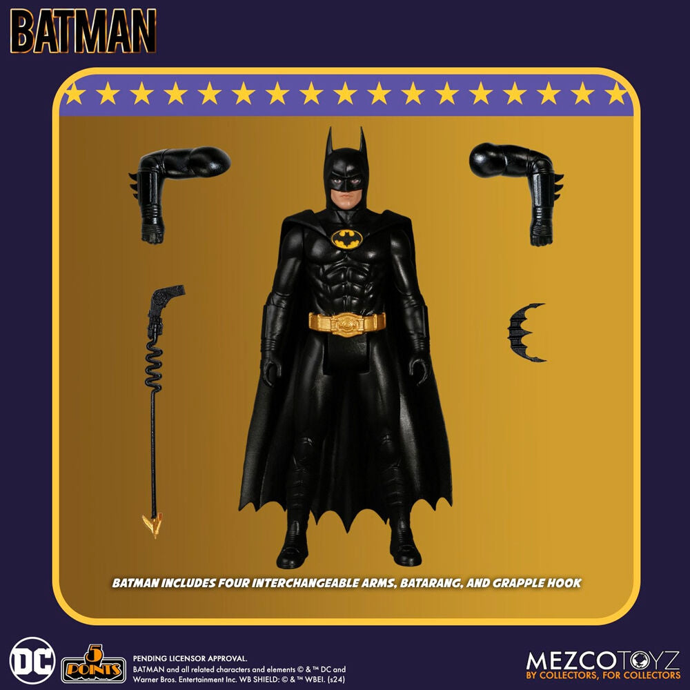 DC Comics Batman 1989 Action Figure 9.5cm | Batman Collectible Figure with Accessories