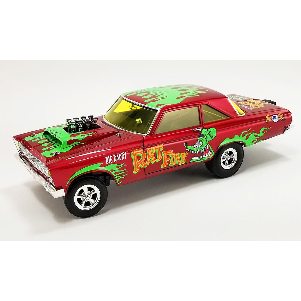 ACME 1:18 1965 Plymouth AWB – Rat Fink (Red with Green Flames)