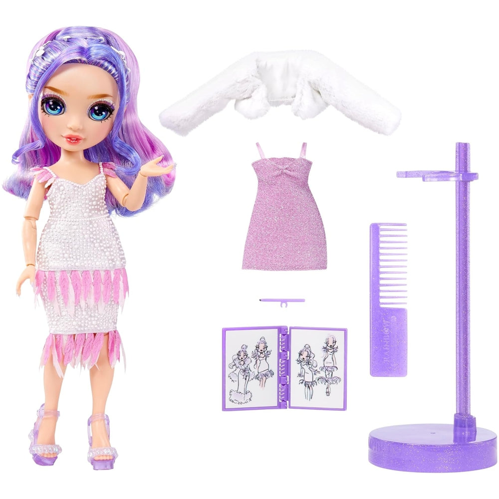 Rainbow High Fantastic Fashion Violet Willow Doll – 11” Purple Fashion Doll Playset with 2 Outfits & Accessories (Assorted)