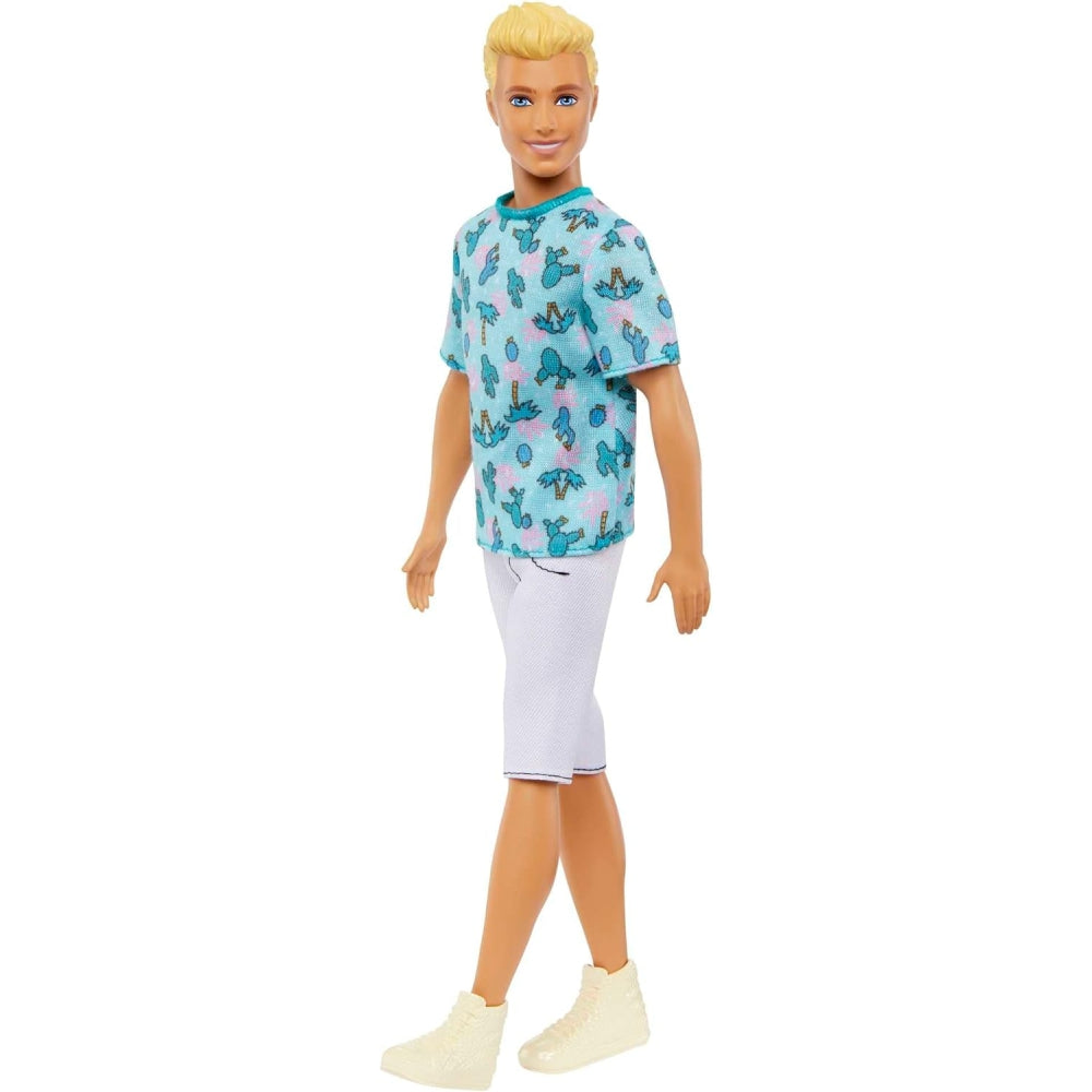 Barbie Fashionistas Ken Fashion Doll #211 with Blonde Hair, Blue Cactus Tee