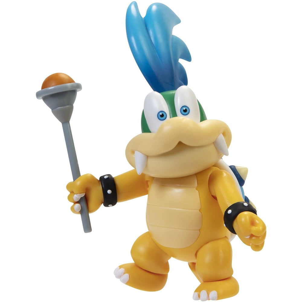 SUPER MARIO Action Figure 4 Inch Larry Koopa Collectible Toy with Wand Accessory , Yellow