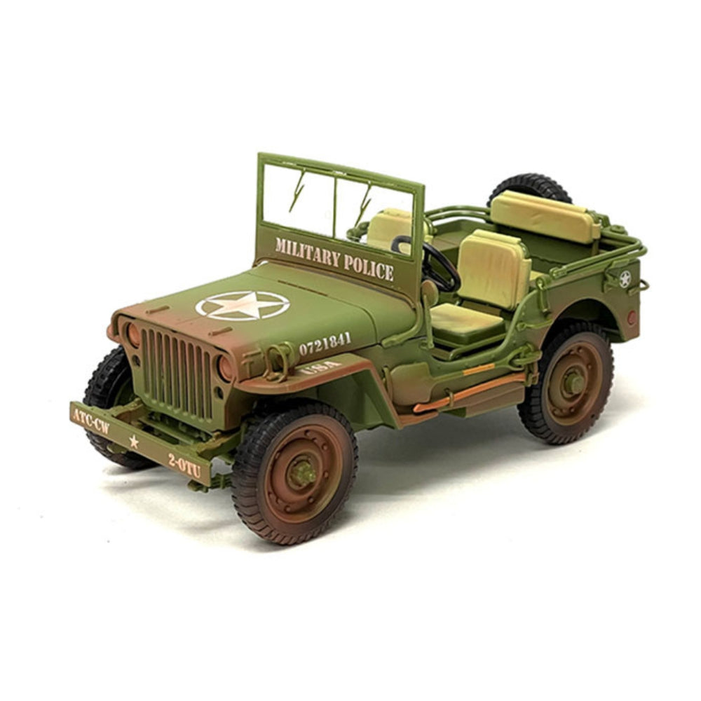 American Diorama 1:18 1/4 Ton Military Police Jeep Green Weathered