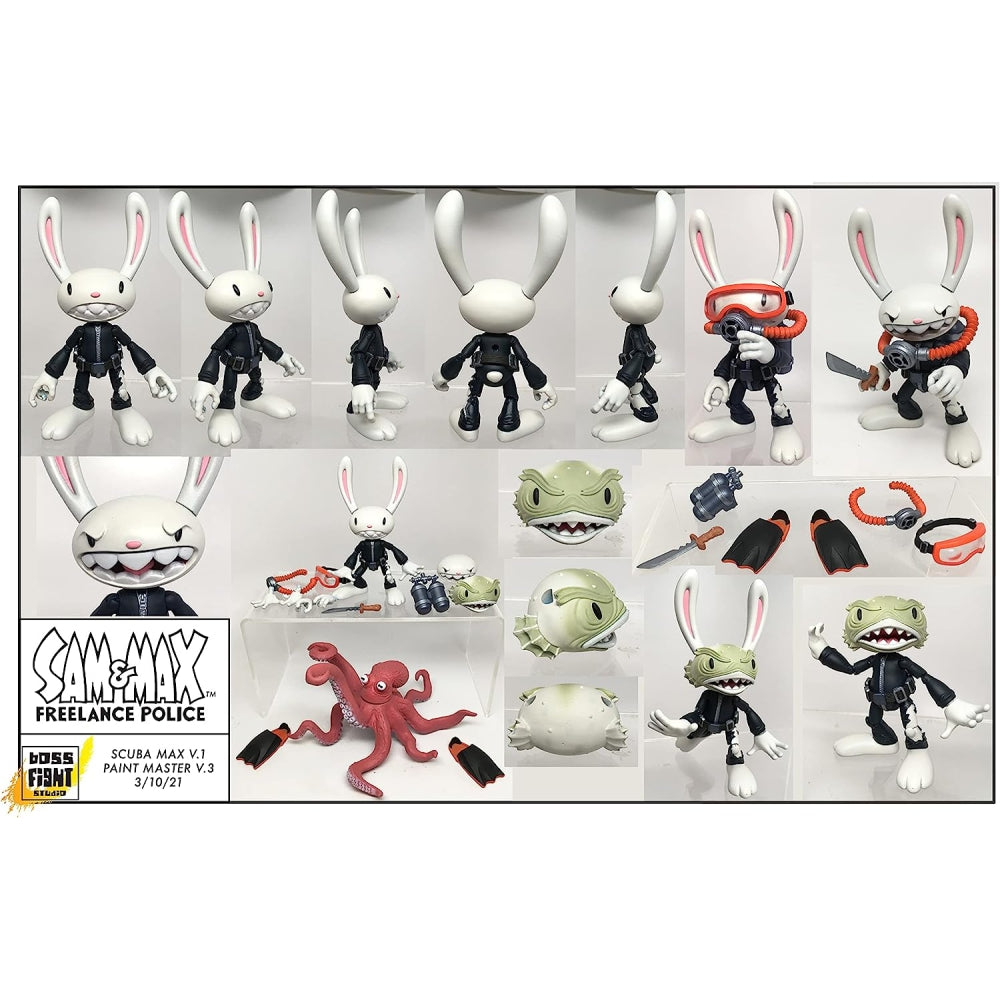Sam &amp; Max Series Action Figure - Wave 2 - Scuba Max &amp; Ratzo The Octopus Ginormous Deluxe Set