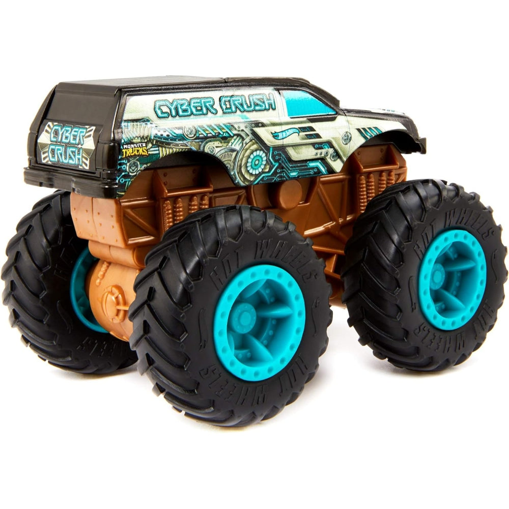 Hot Wheels Monster Trucks Bash-Ups 1:43 Scale Assorted Monster Truck Set — Push-And-Crash Action Toy Vehicles