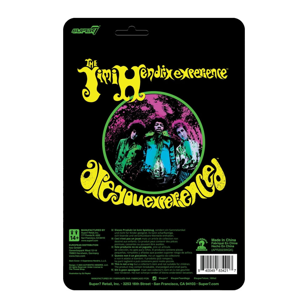 Jimi Hendrix ReAction Figure Jimi Hendrix Blacklight (Are You Experienced) Flocked Card