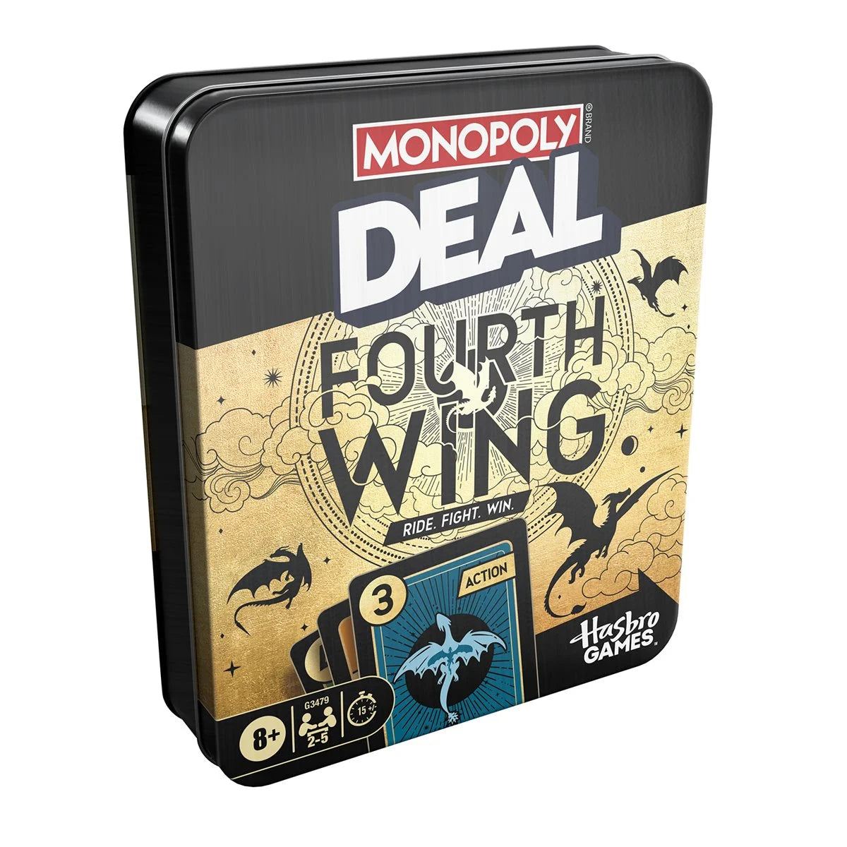 Monopoly Deal Fourth Wing Edition Card Game – Fast-Paced Strategy Game for Adults, Teens & Kids