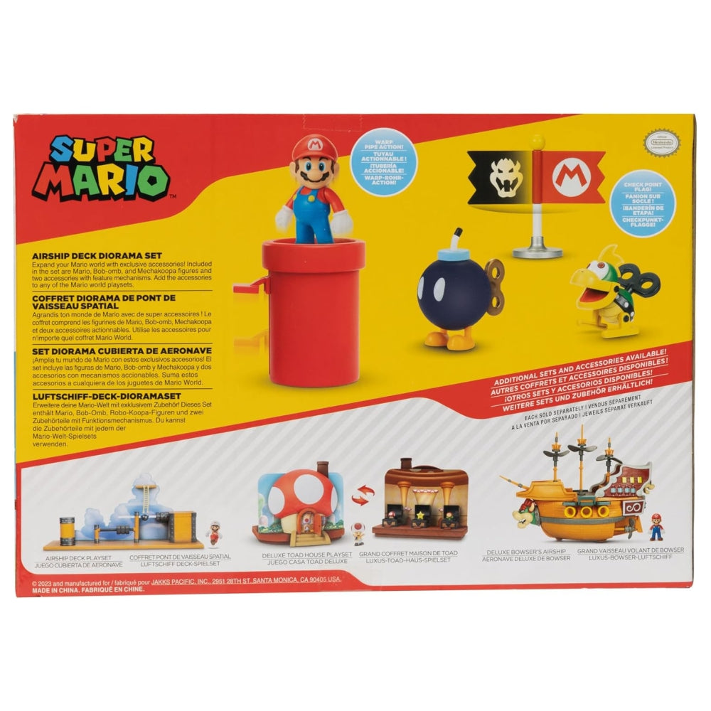 Super Mario 2.5″ Bowser’s Airship Deck Diorama Playset – Action Figures & Modular Playset