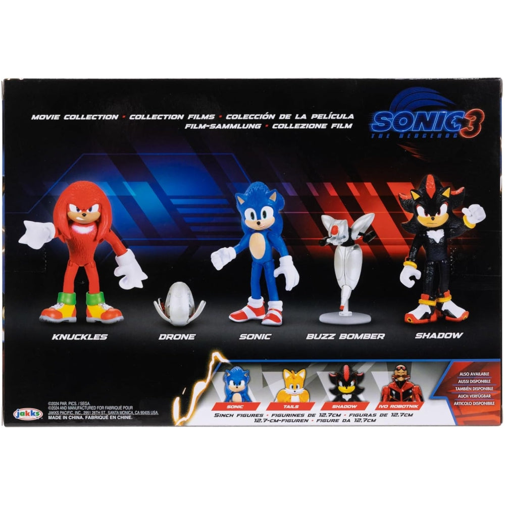 Sonic the Hedgehog 3 Movie Action Figures Multi-Pack – 2.5” Collector Set with Sonic, Knuckles, Shadow, Buzz Bomber & Drone