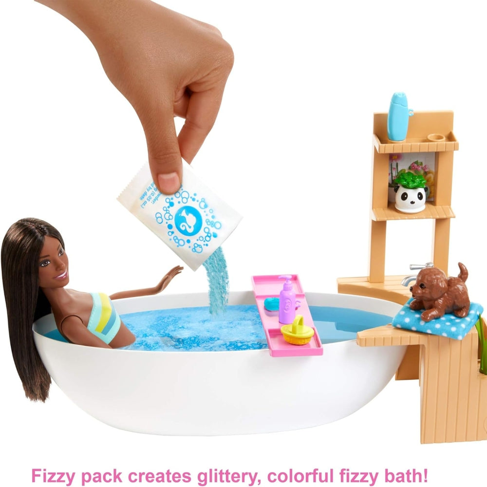 Barbie Fizzy Bath Doll and Playset, Gift for Kids 3 to 7 Years Old
