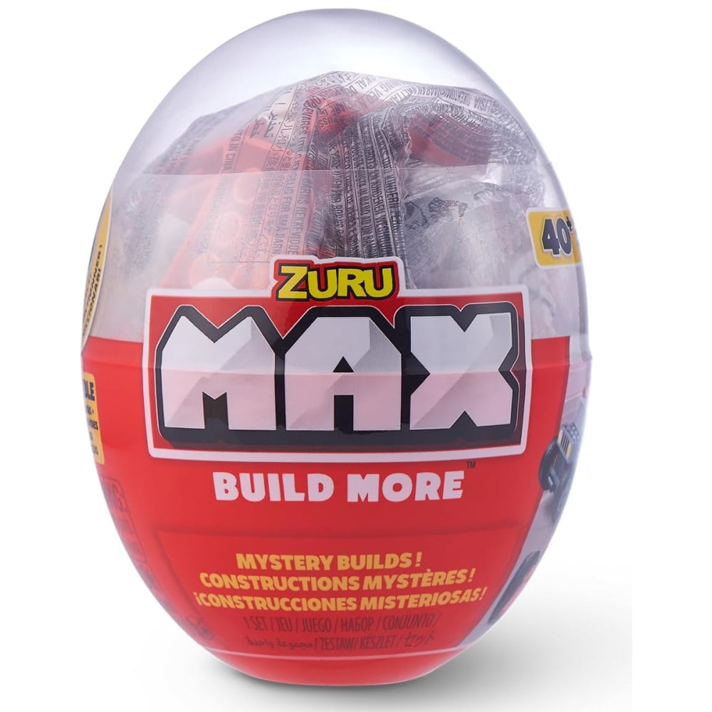 ZURU MAX Build More Mystery Egg Capsule – Surprise Building Block Set (Mystery Build, Compatible Bricks)
