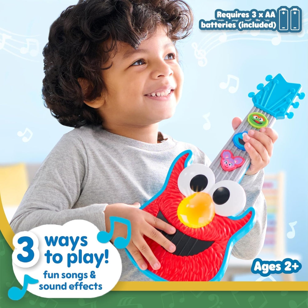 Sesame Street Rock with Elmo Guitar – Lights & Sounds Musical Pretend Play Toy for Kids (Ages 2+)