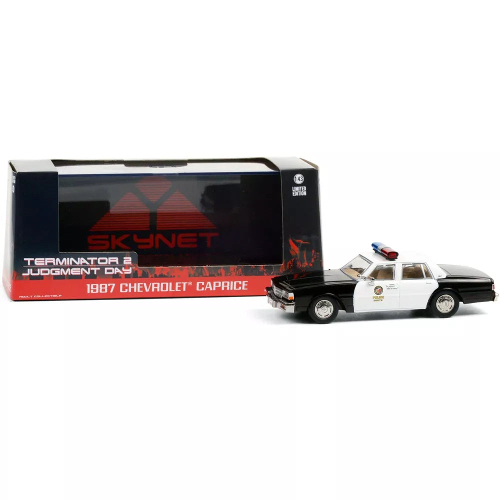 Greenlight 1987 Chevrolet Caprice &quot;Metropolitan Police&quot; &quot;Terminator 2: Judgment Day&quot; (1991) Movie 1/43 Diecast Model Car