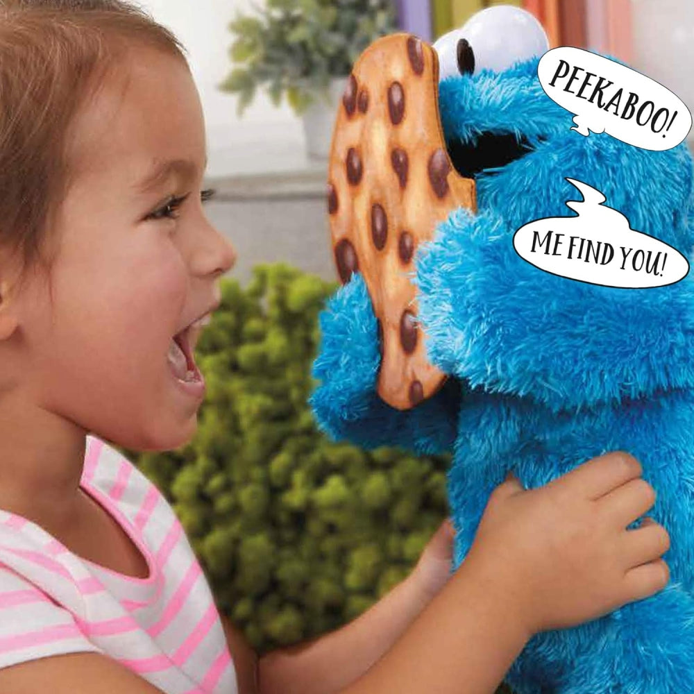Sesame Street Peekaboo Cookie Monster Talking 13-Inch Plush Toy for Toddlers