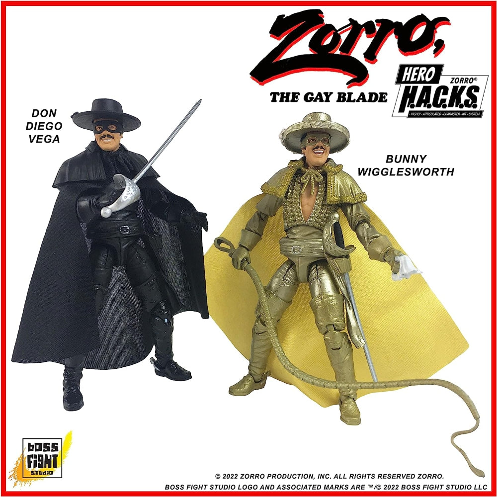 Hero H.A.C.K.S. Zorro Action Figure: The Gay Blade Collectors 2-Pack Edition