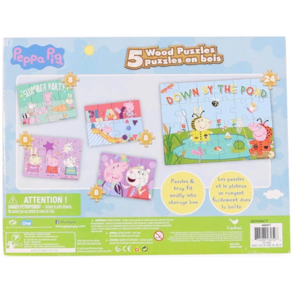 5 Pig Puzzles with Wooden Storage Box – Fun Farm Animal Puzzle Set for Kids & Families