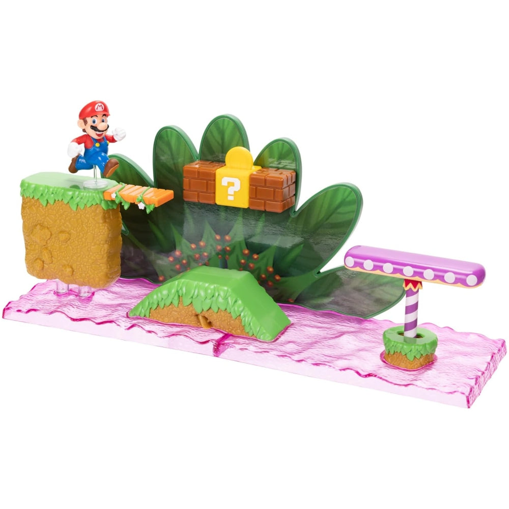 Nintendo Super Mario Super Soda Jungle Playset – Interactive Diorama Set with 2.5” Mario Figure