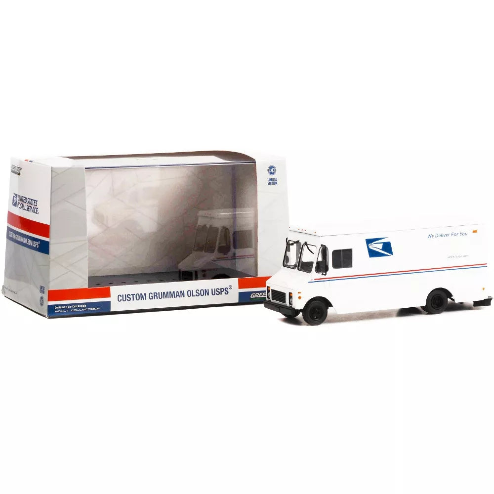 Greenlight Grumman Olson Custom Delivery Truck White USPS &quot;United States Postal Service&quot; 1/43 Diecast Model